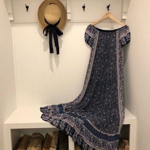 Joie Floral Silk on/off shoulders Maxi Dress szS